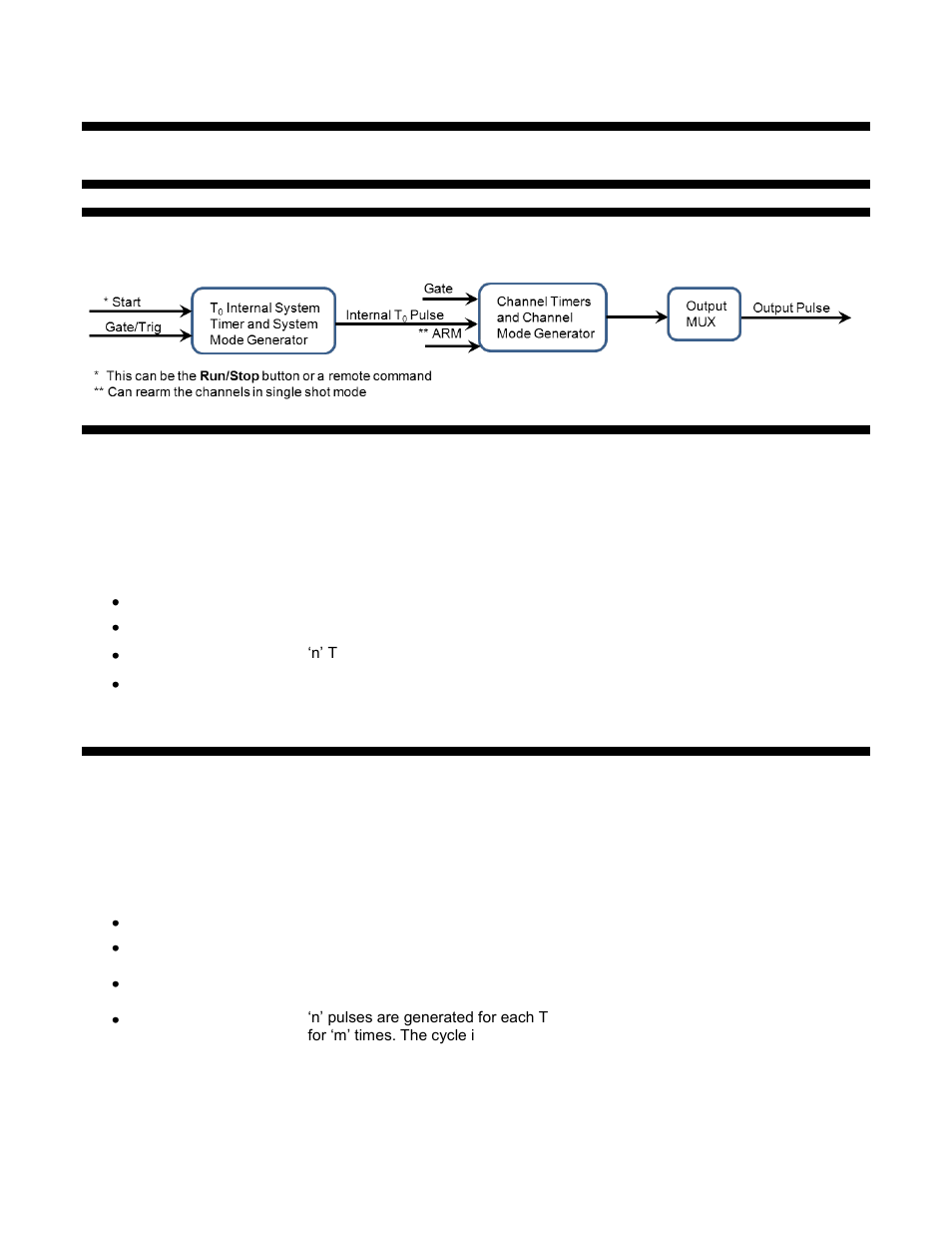 Pulse concepts and operations, Ounter, Rchitecture | Verview, Ystem, Imer, Unctions, Hannel, 1 counter architecture overview, 2 system timer functions | BNC 577 User Manual | Page 8 / 50