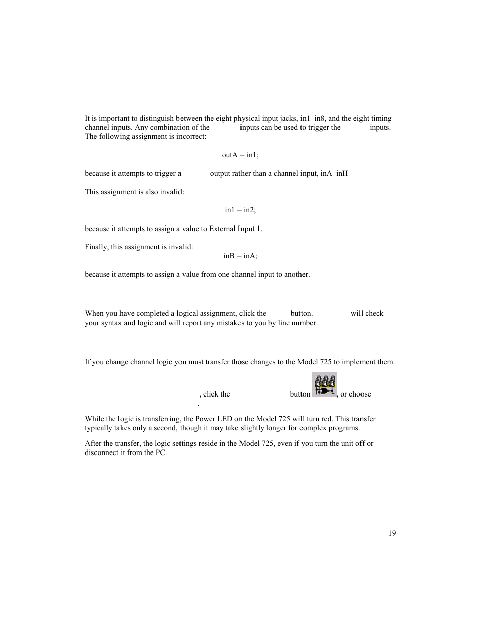 Parsing, Sending logic | BNC 725 User Manual | Page 19 / 63