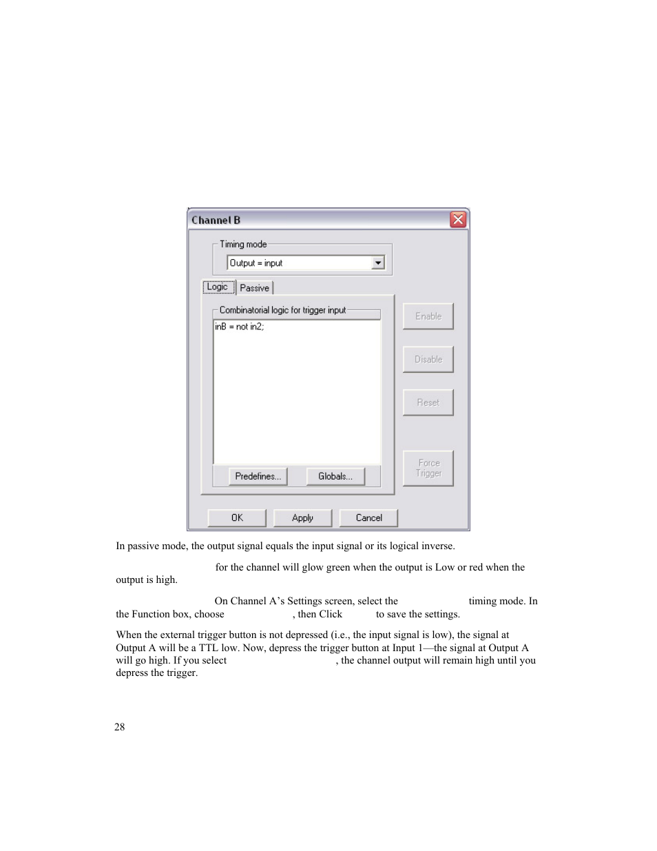 Passive mode (output = input) | BNC 725 User Manual | Page 28 / 63