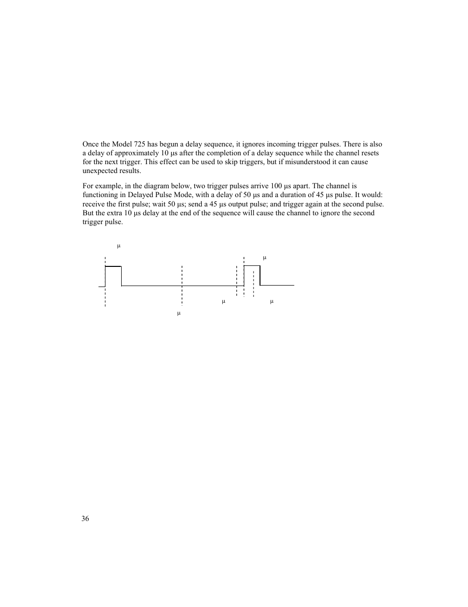 Important delay timing considerations | BNC 725 User Manual | Page 36 / 63
