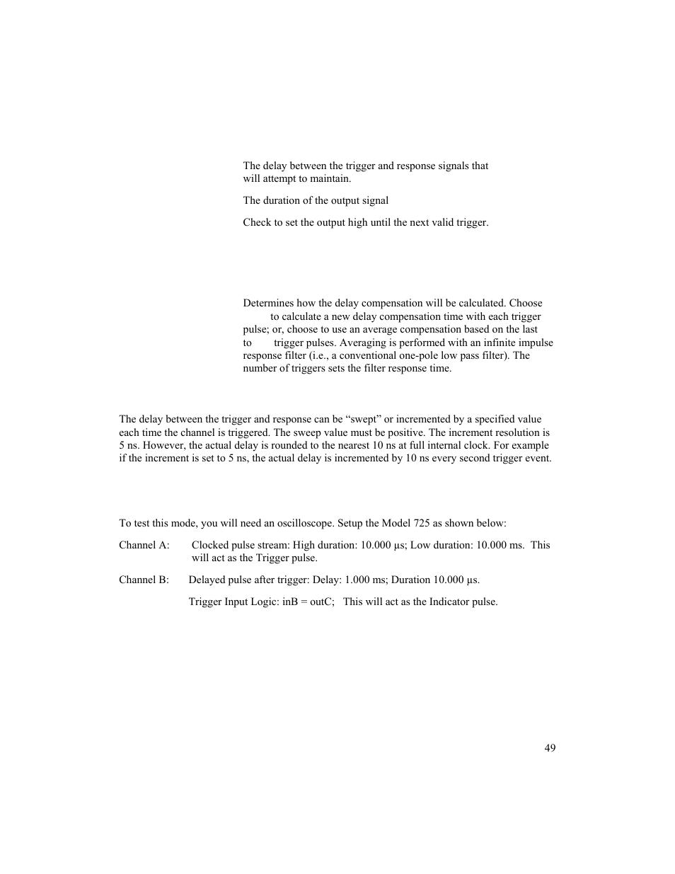Averaging, Sweep | BNC 725 User Manual | Page 49 / 63
