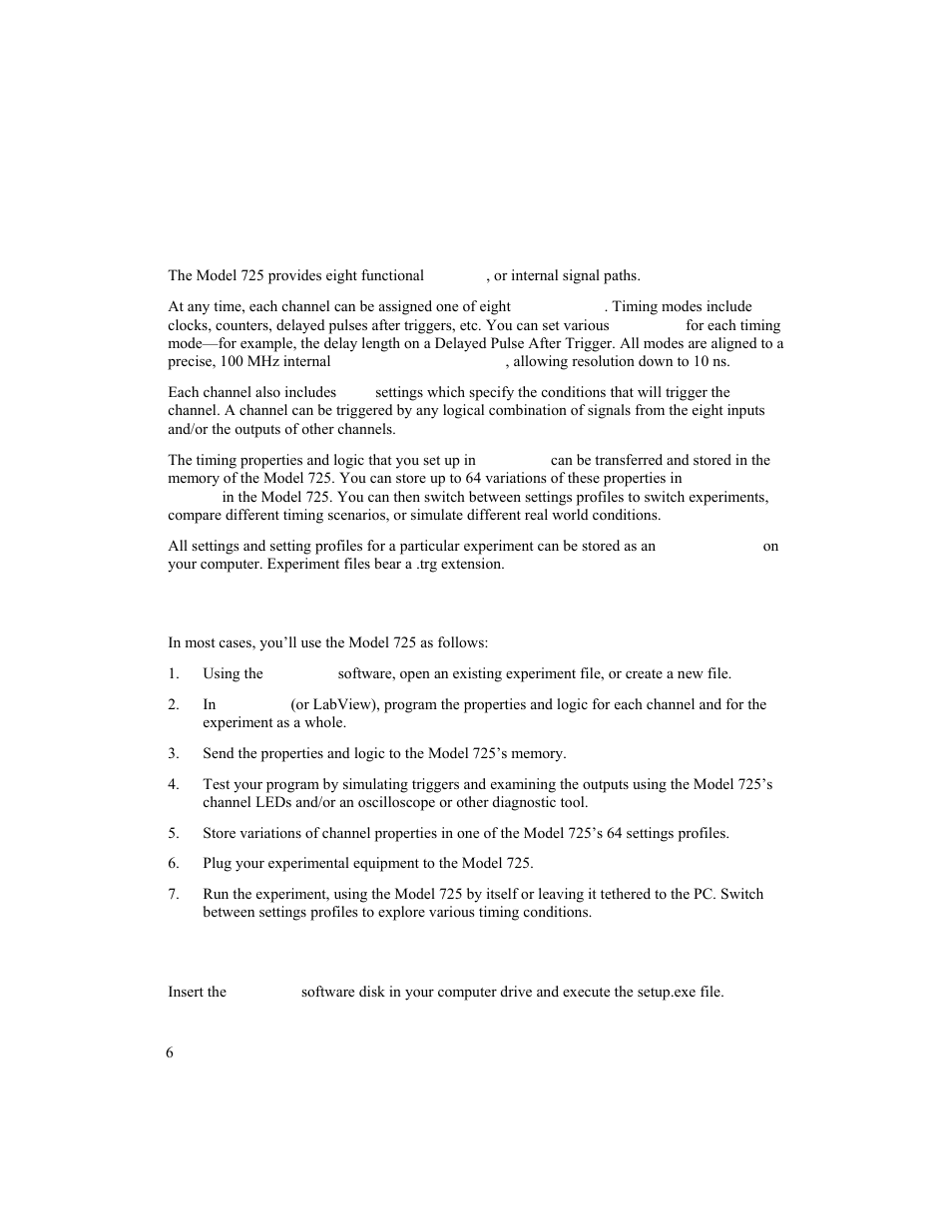 Basic functions, How you will use the model 725, Installing timerpro software | Installing timer pro software | BNC 725 User Manual | Page 6 / 63