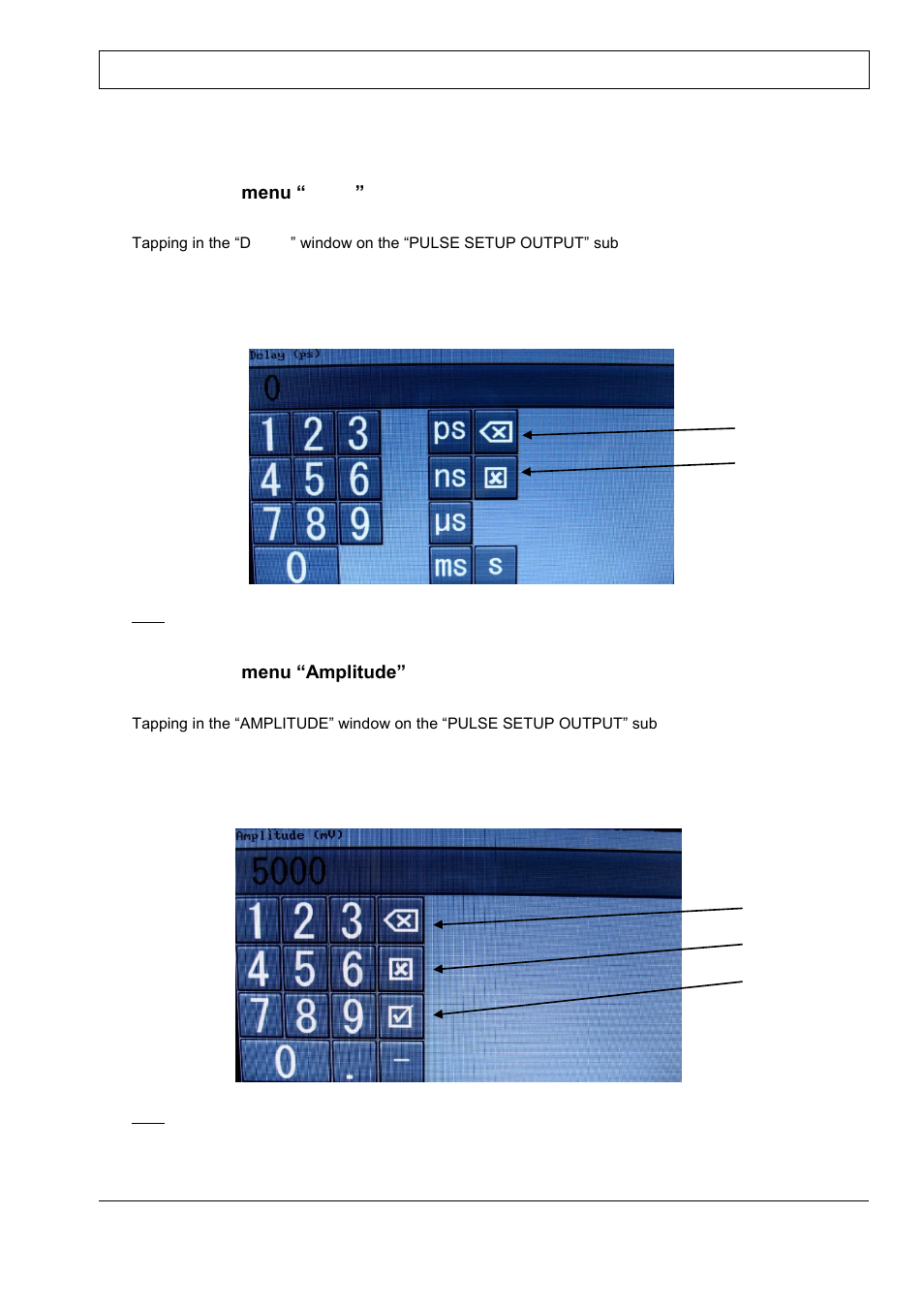 Menu, Elay, Mplitude | BNC 745-20C-T User Manual | Page 14 / 30