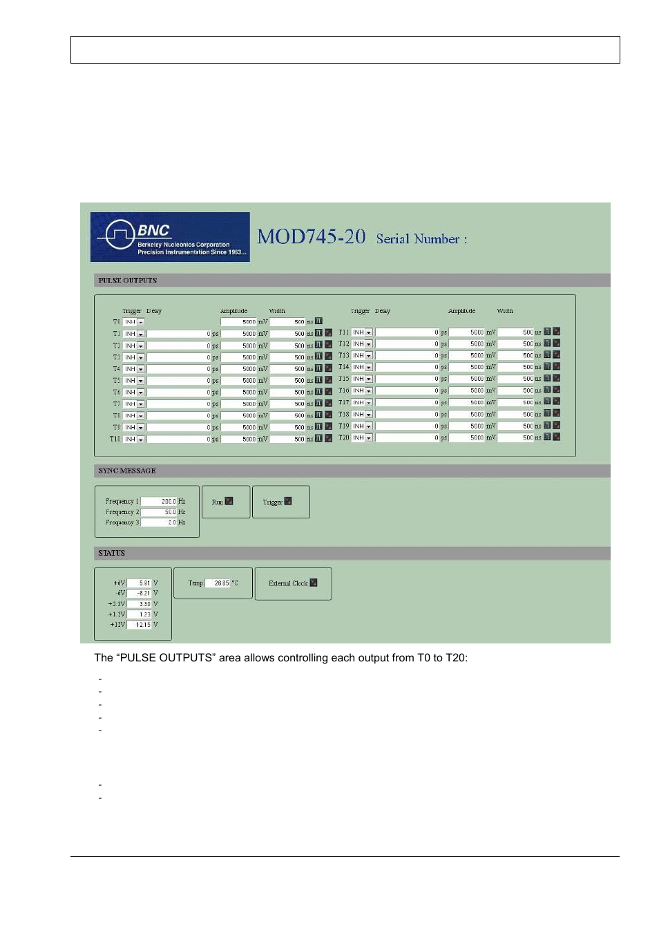 Remote control via web page | BNC 745-20C-T User Manual | Page 27 / 30