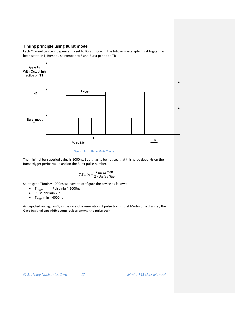 Timing principle using burst mode | BNC 745 User Manual | Page 18 / 33