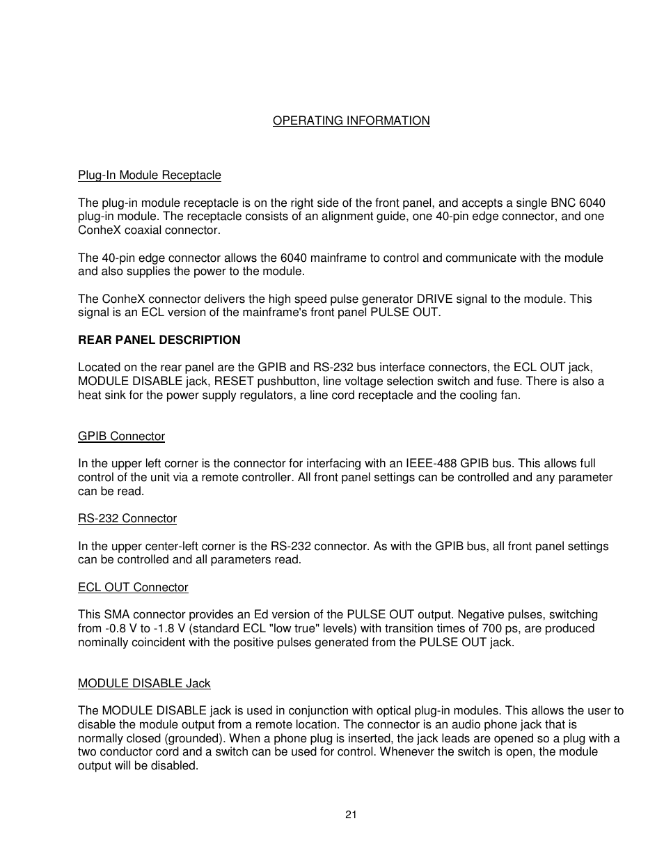 BNC 6040 User Manual | Page 21 / 65