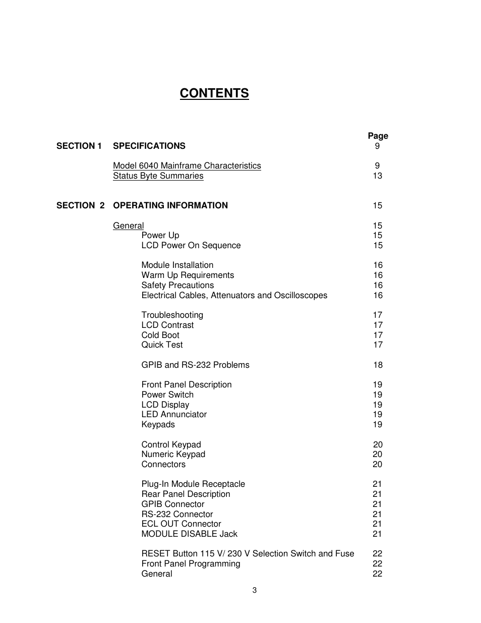 BNC 6040 User Manual | Page 3 / 65