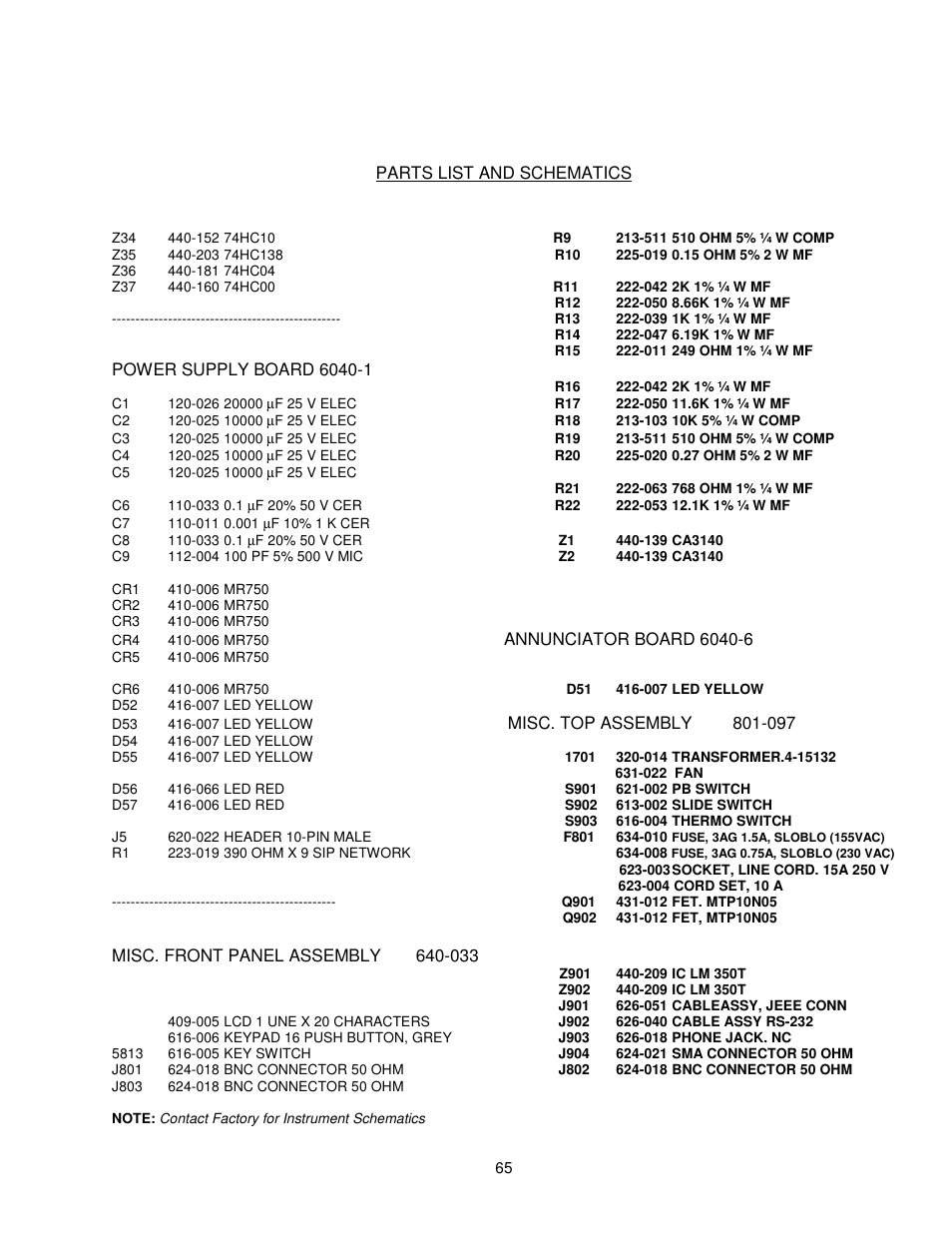 BNC 6040 User Manual | Page 65 / 65