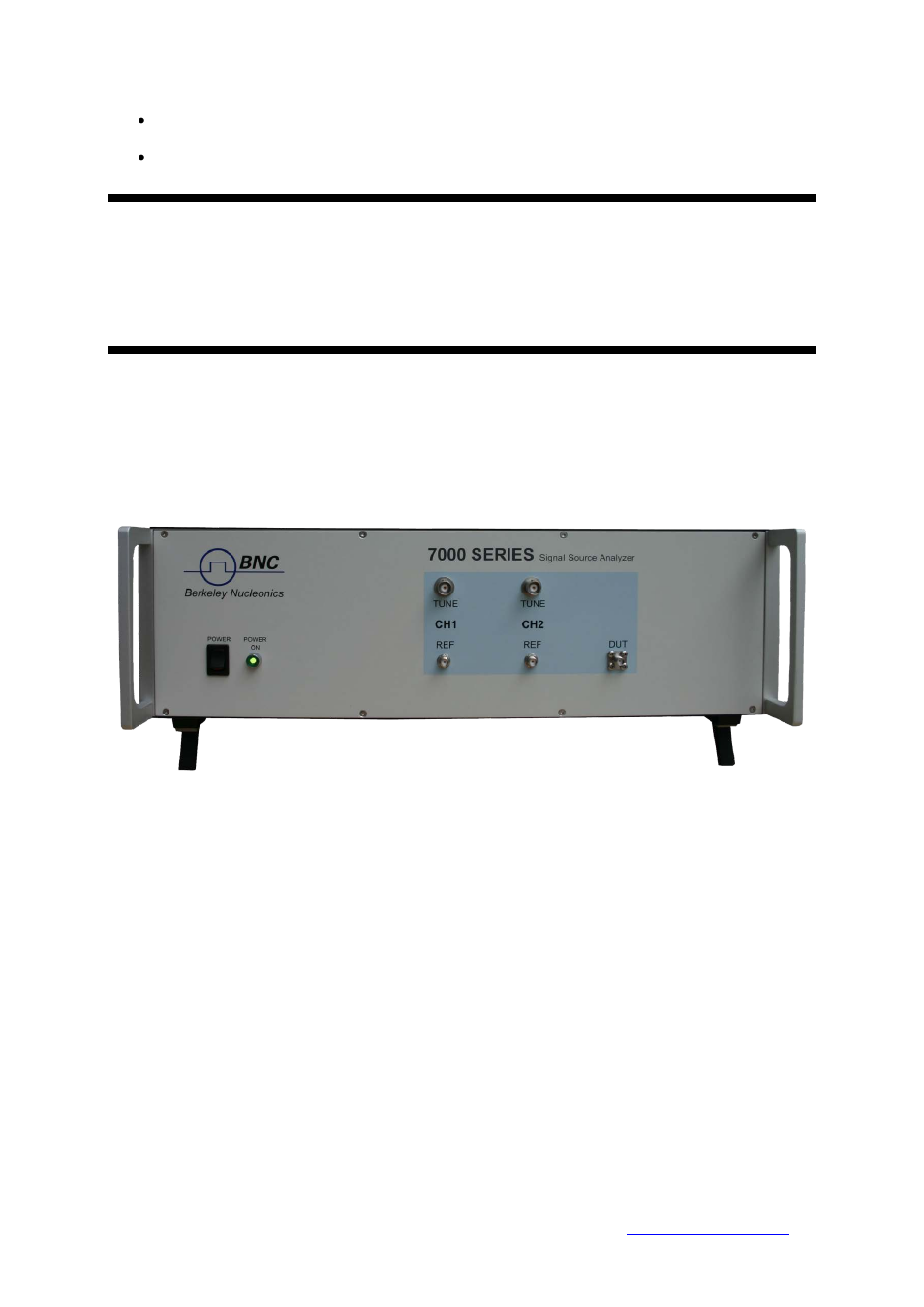 2 options, 3 front panel overview | BNC 7000 Series User Manual User Manual | Page 6 / 54