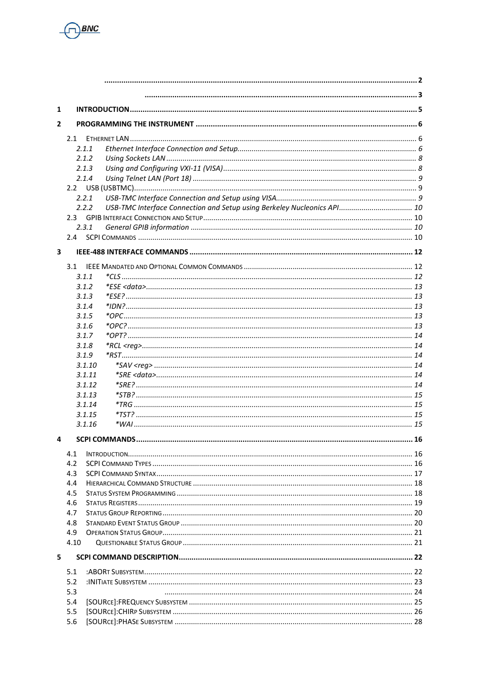 BNC 835 Programmer Manual User Manual | Page 3 / 65