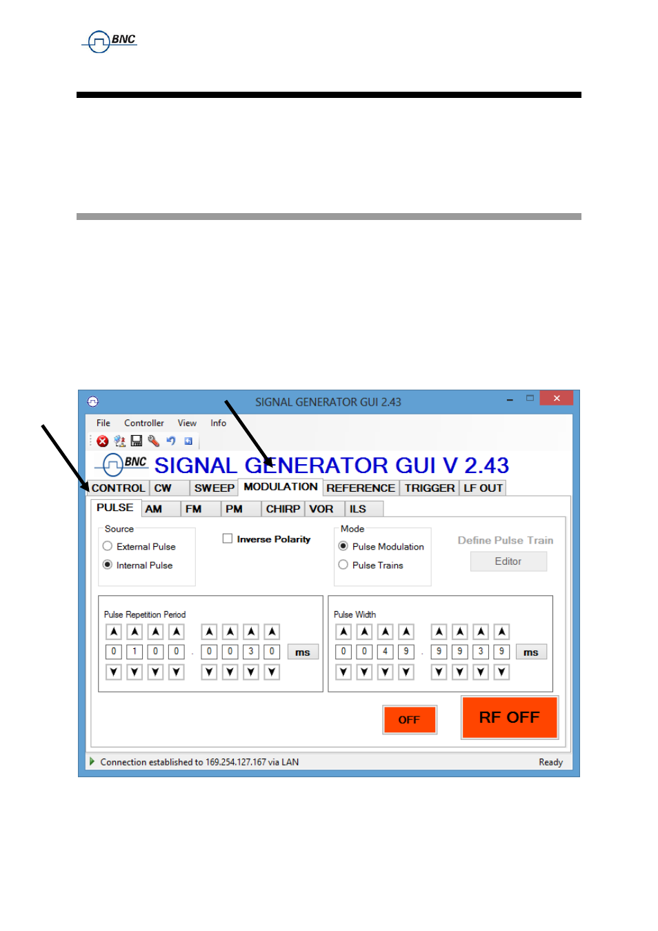 7 modulation control, 1 pulse modulation, Odulation | Ontrol, Pulse modulation | BNC 835 User Manual User Manual | Page 25 / 54