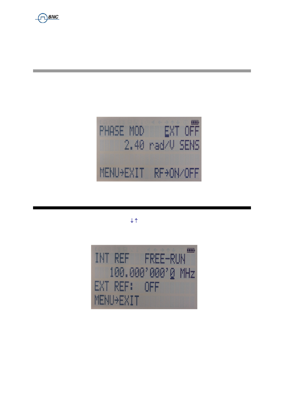 4 phase modulation submenu, 4 reference submenu, Phase modulation submenu | Eference, Ubmenu | BNC 835 User Manual User Manual | Page 42 / 54