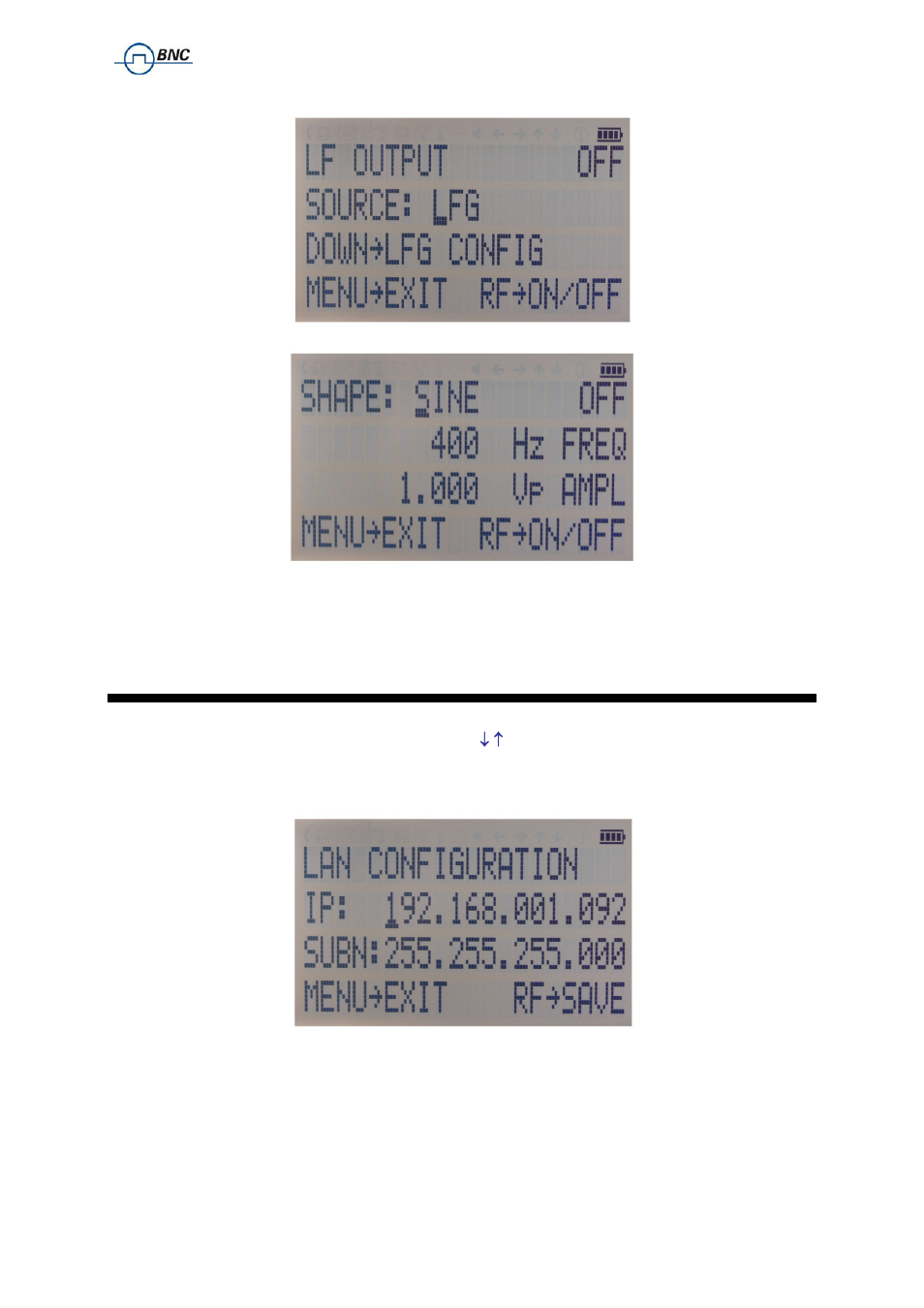 7 lan configuration submenu, Onfiguration, Ubmenu | BNC 835 User Manual User Manual | Page 44 / 54
