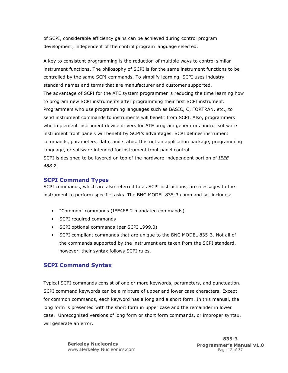 BNC 835-3 Programmer Manual User Manual | Page 12 / 37