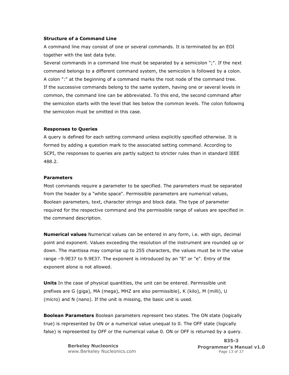 BNC 835-3 Programmer Manual User Manual | Page 13 / 37