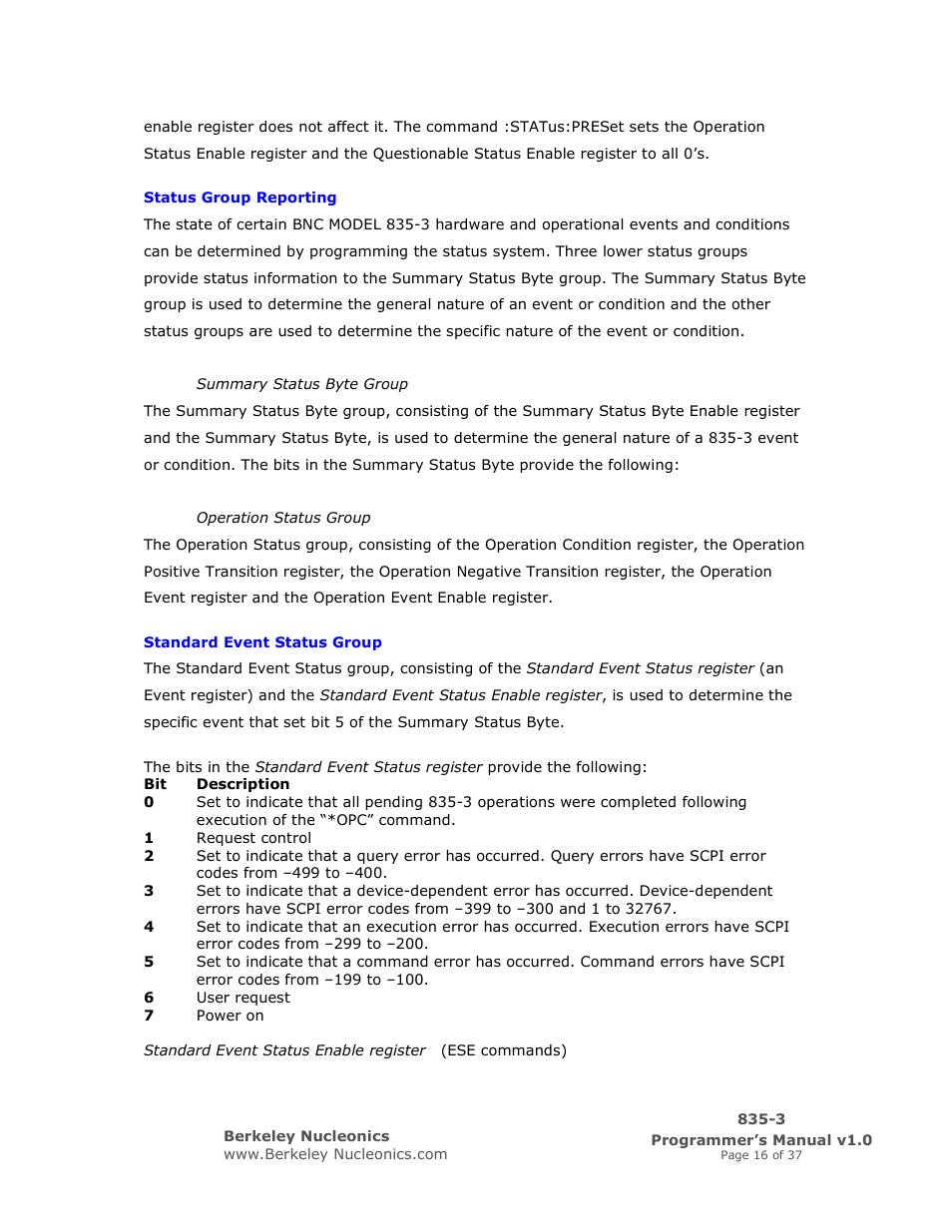 BNC 835-3 Programmer Manual User Manual | Page 16 / 37