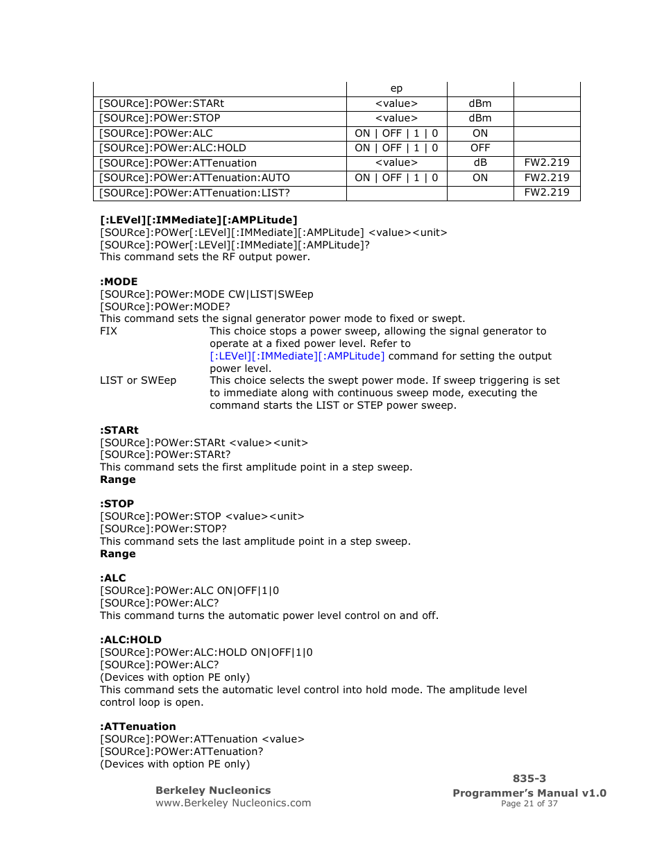 BNC 835-3 Programmer Manual User Manual | Page 21 / 37