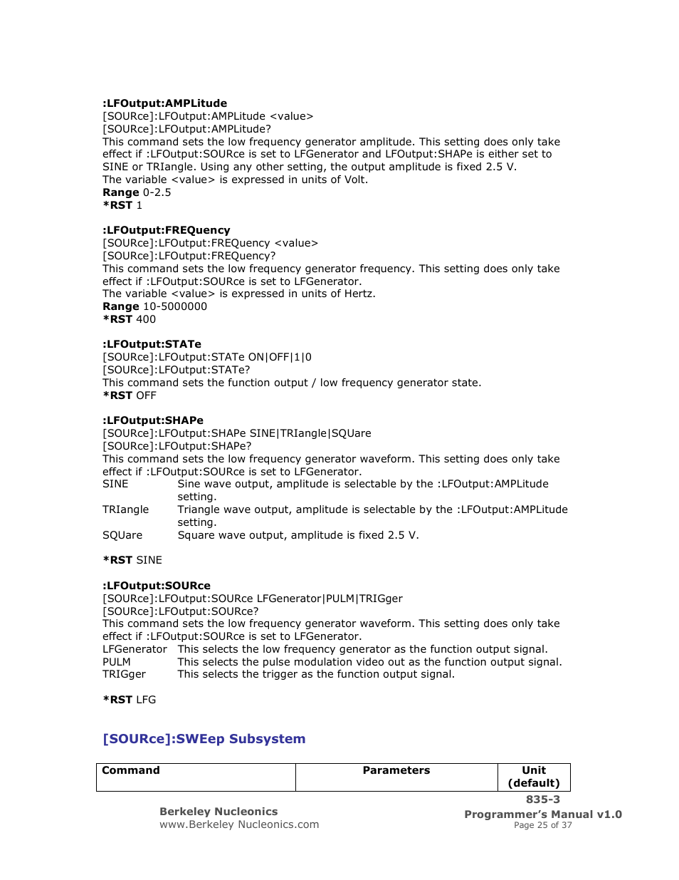 BNC 835-3 Programmer Manual User Manual | Page 25 / 37