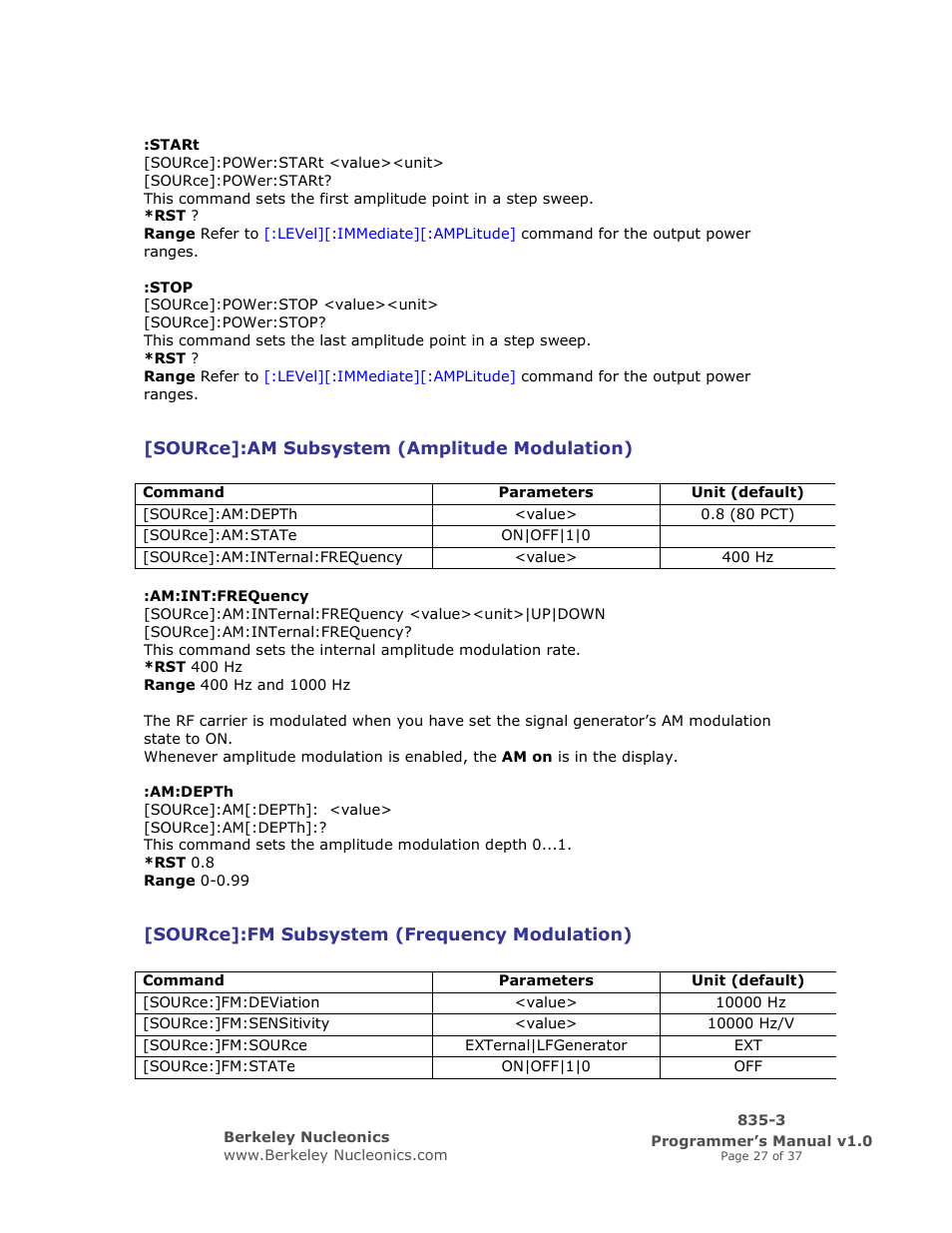 BNC 835-3 Programmer Manual User Manual | Page 27 / 37