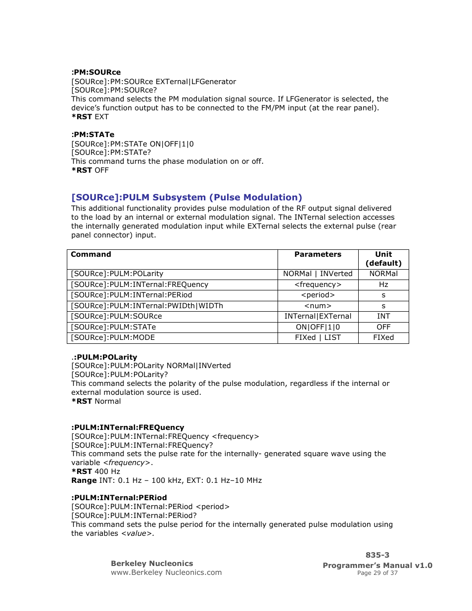 BNC 835-3 Programmer Manual User Manual | Page 29 / 37