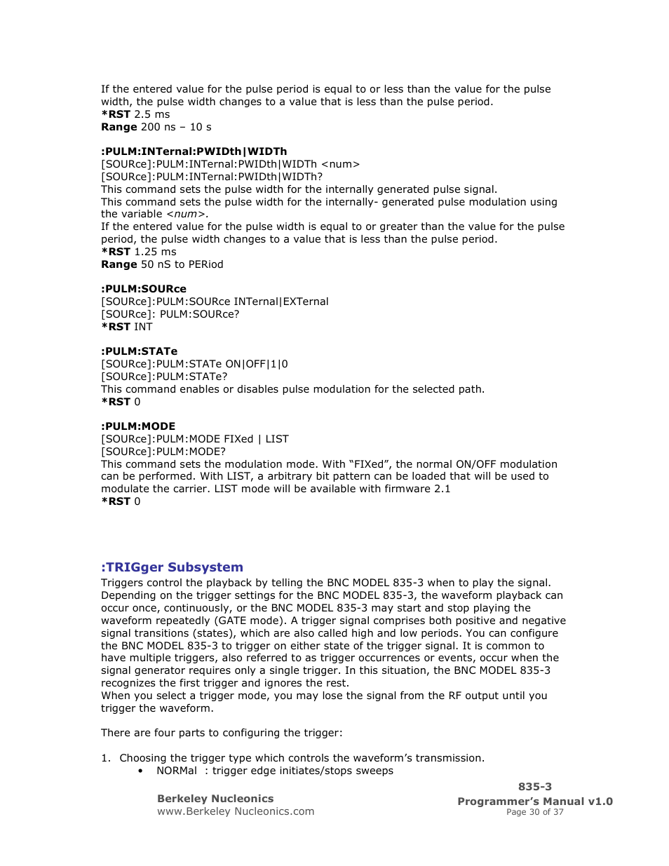 BNC 835-3 Programmer Manual User Manual | Page 30 / 37