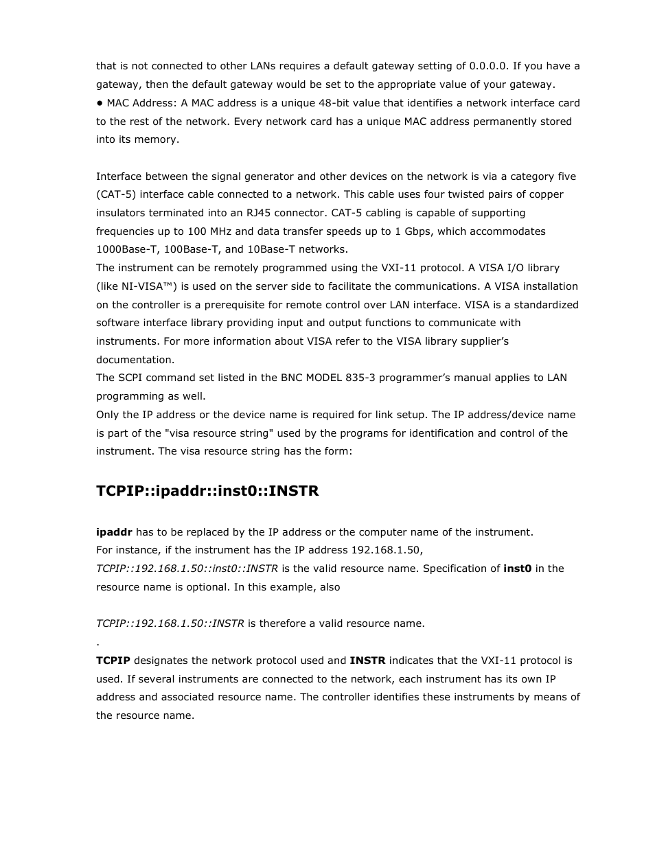Tcpip::ipaddr::inst0::instr | BNC 835-3 Programmer Manual User Manual | Page 5 / 37