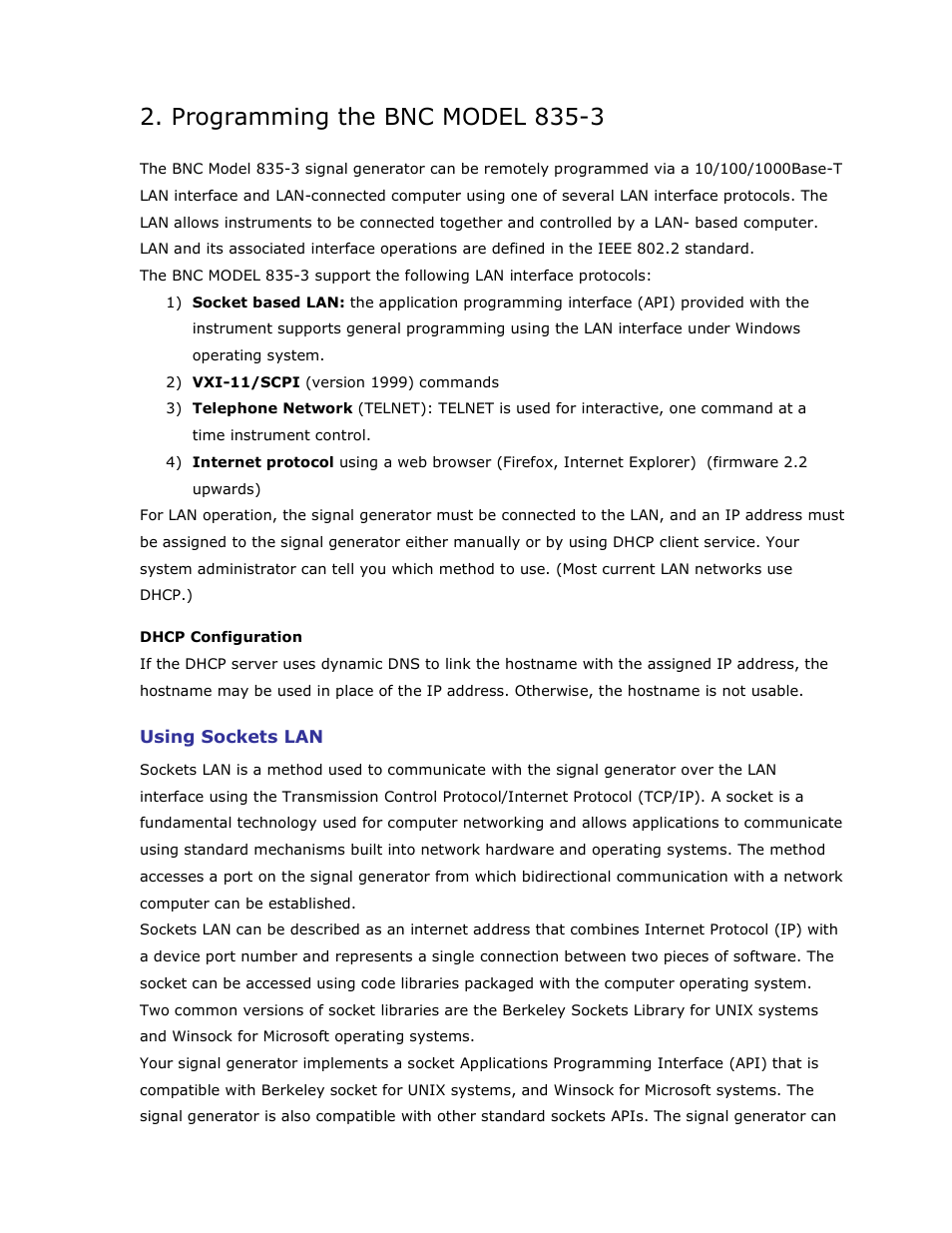 Programming the bnc model 835-3 | BNC 835-3 Programmer Manual User Manual | Page 6 / 37