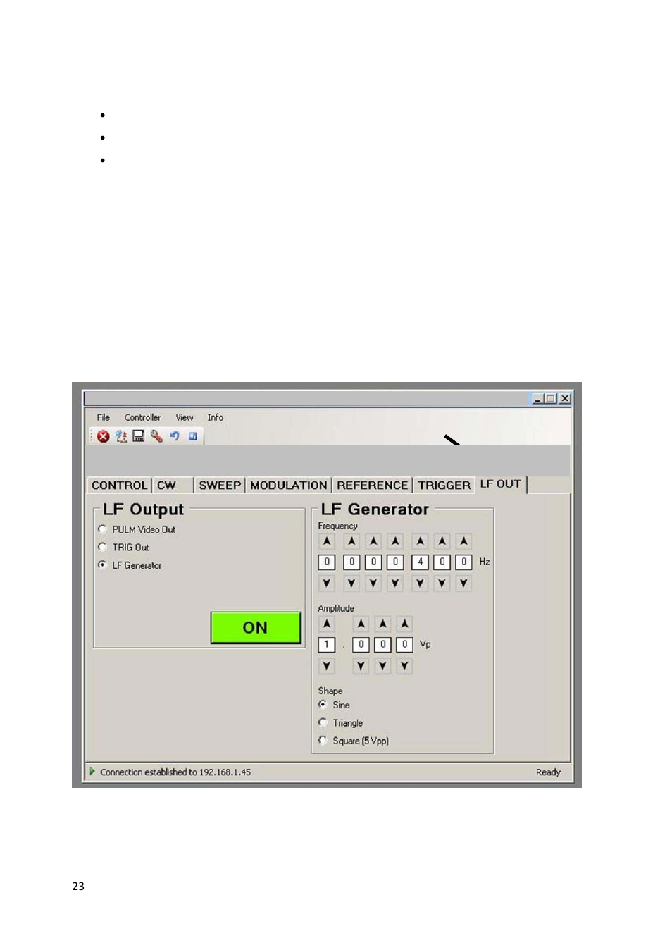 Lf out control | BNC 835-3 User Manual User Manual | Page 23 / 42
