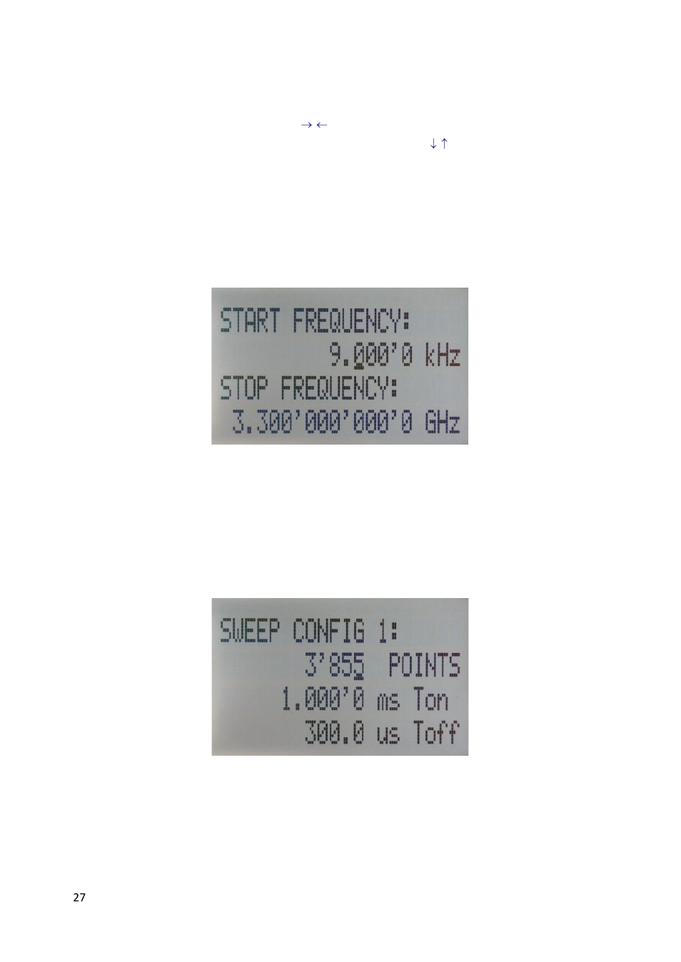 Frequency sweep submenu | BNC 835-3 User Manual User Manual | Page 27 / 42