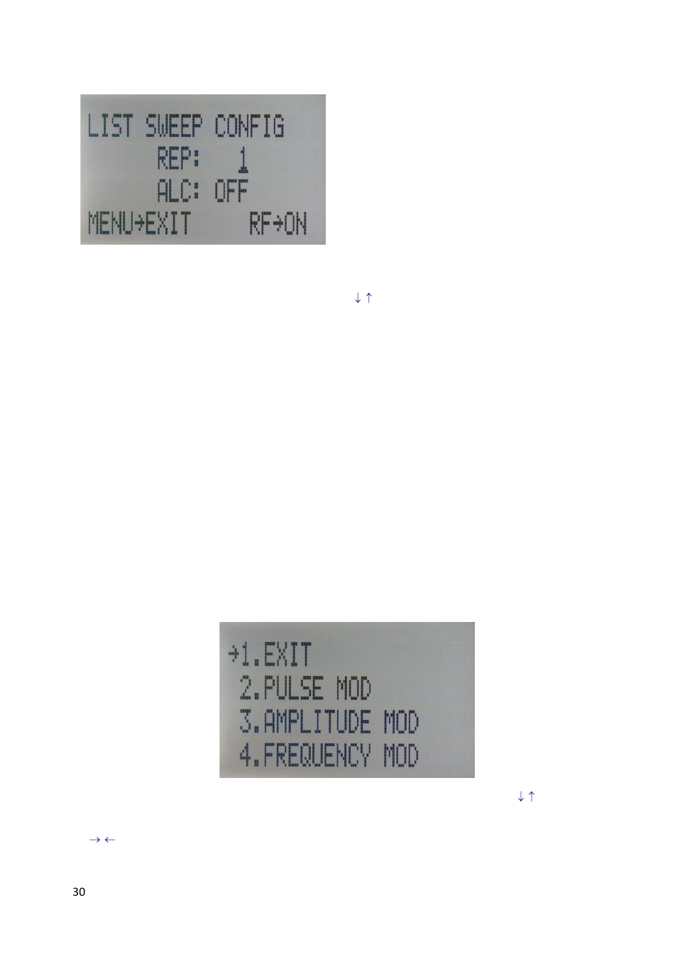Modulation submenu, Pulse mod submenu | BNC 835-3 User Manual User Manual | Page 30 / 42