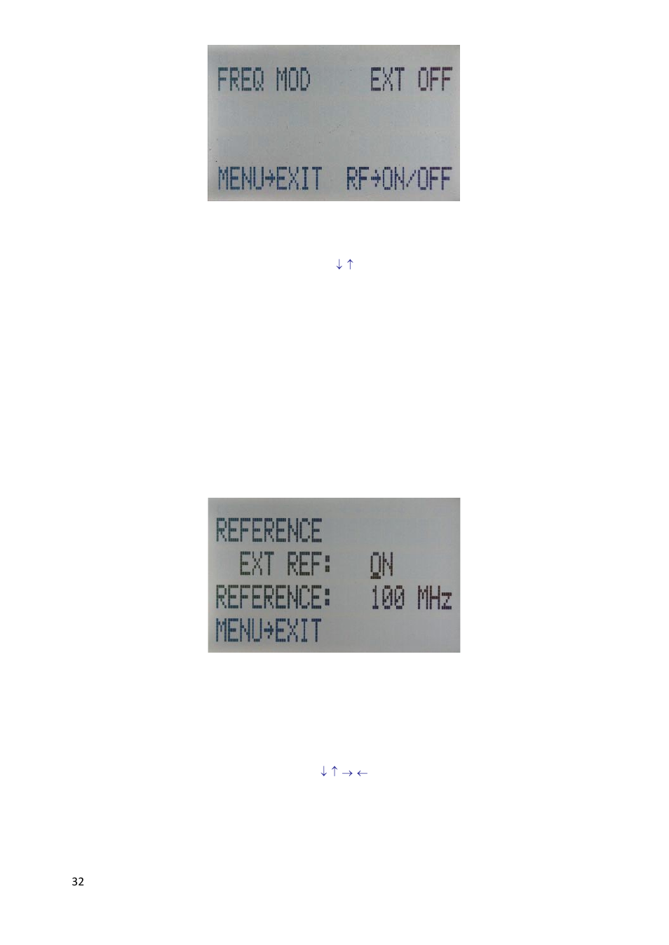 Reference submenu, Trigger submenu | BNC 835-3 User Manual User Manual | Page 32 / 42