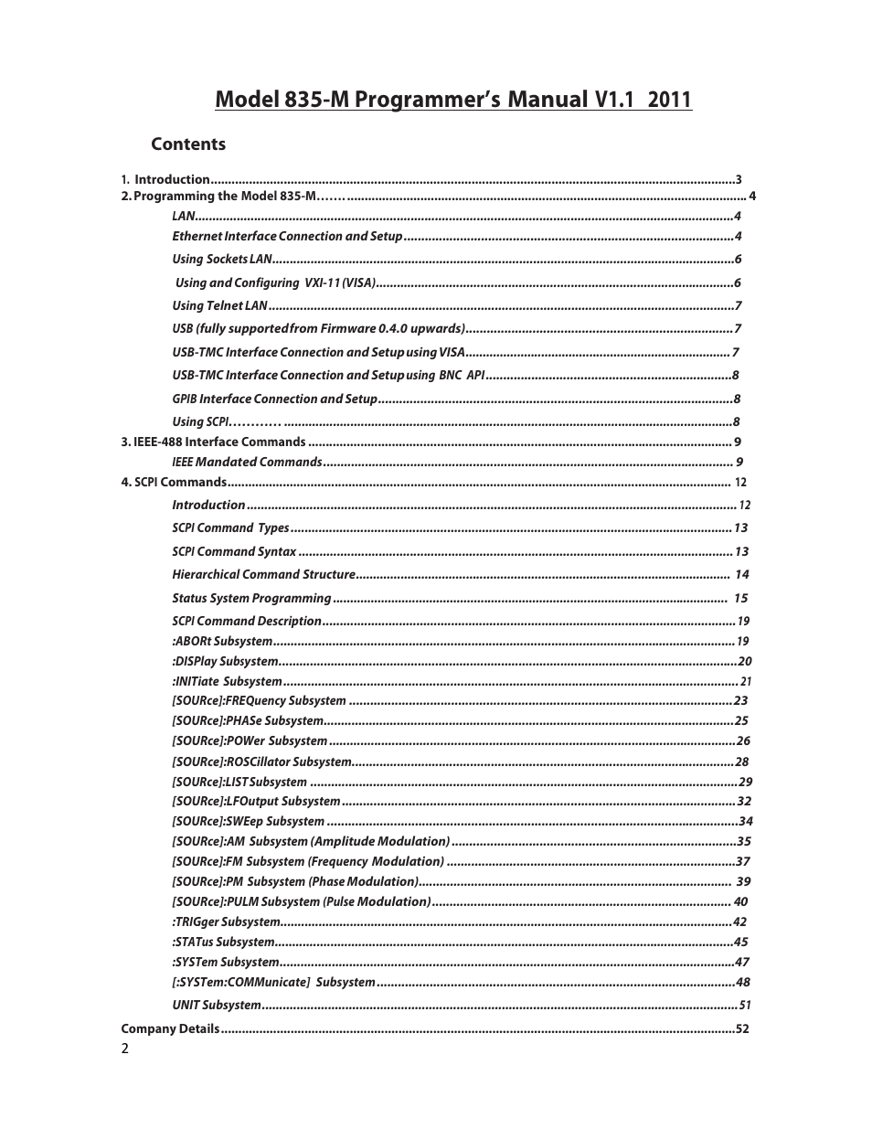 BNC 835-M User Manual | Page 2 / 52