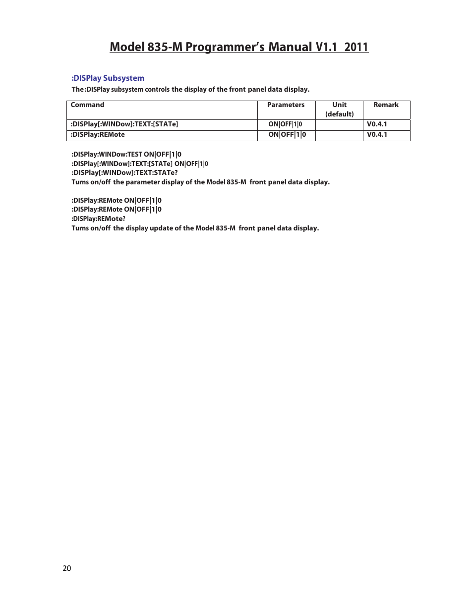 BNC 835-M User Manual | Page 20 / 52