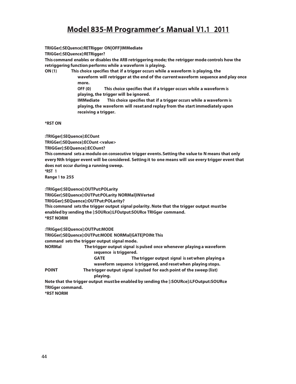 BNC 835-M User Manual | Page 44 / 52