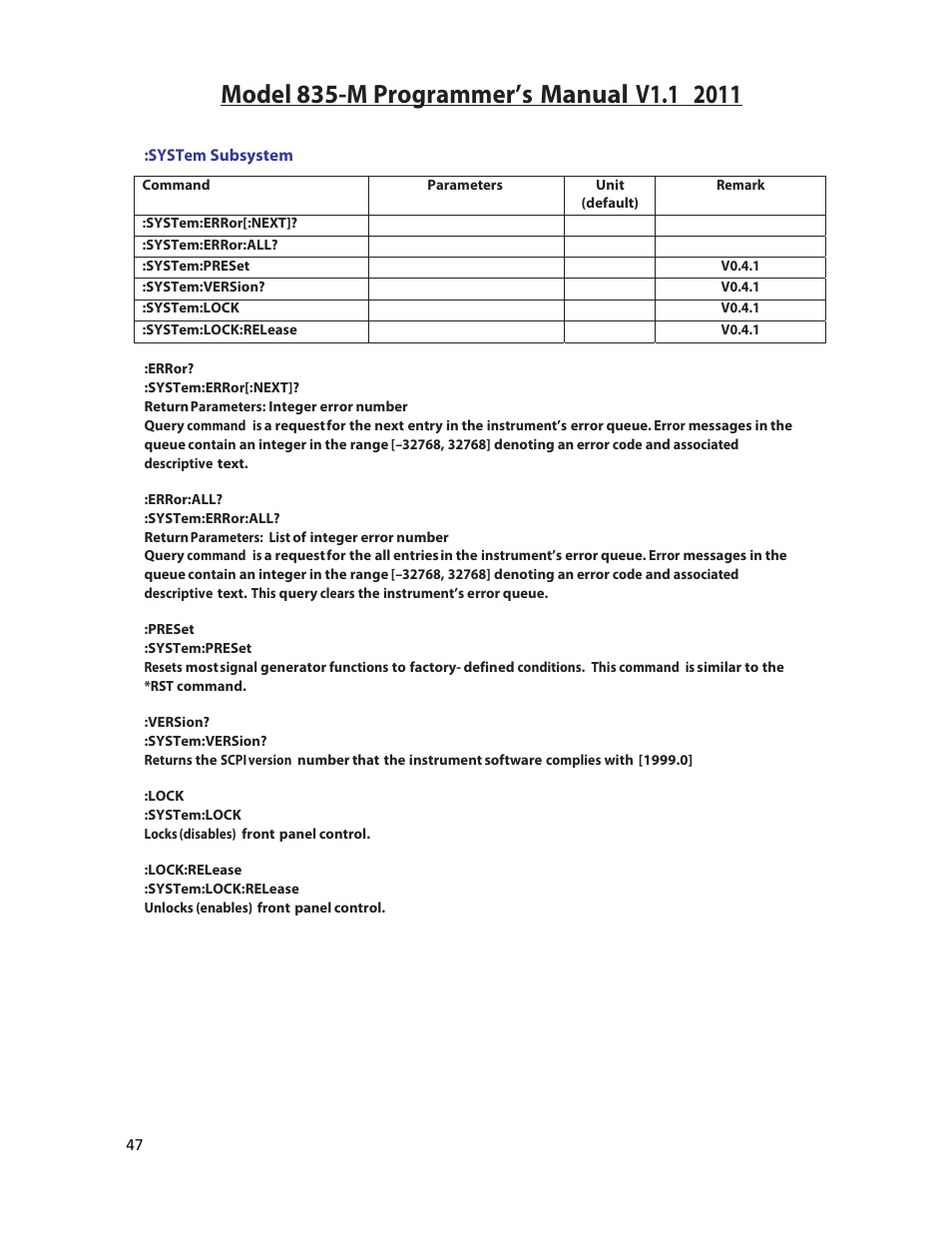 BNC 835-M User Manual | Page 47 / 52