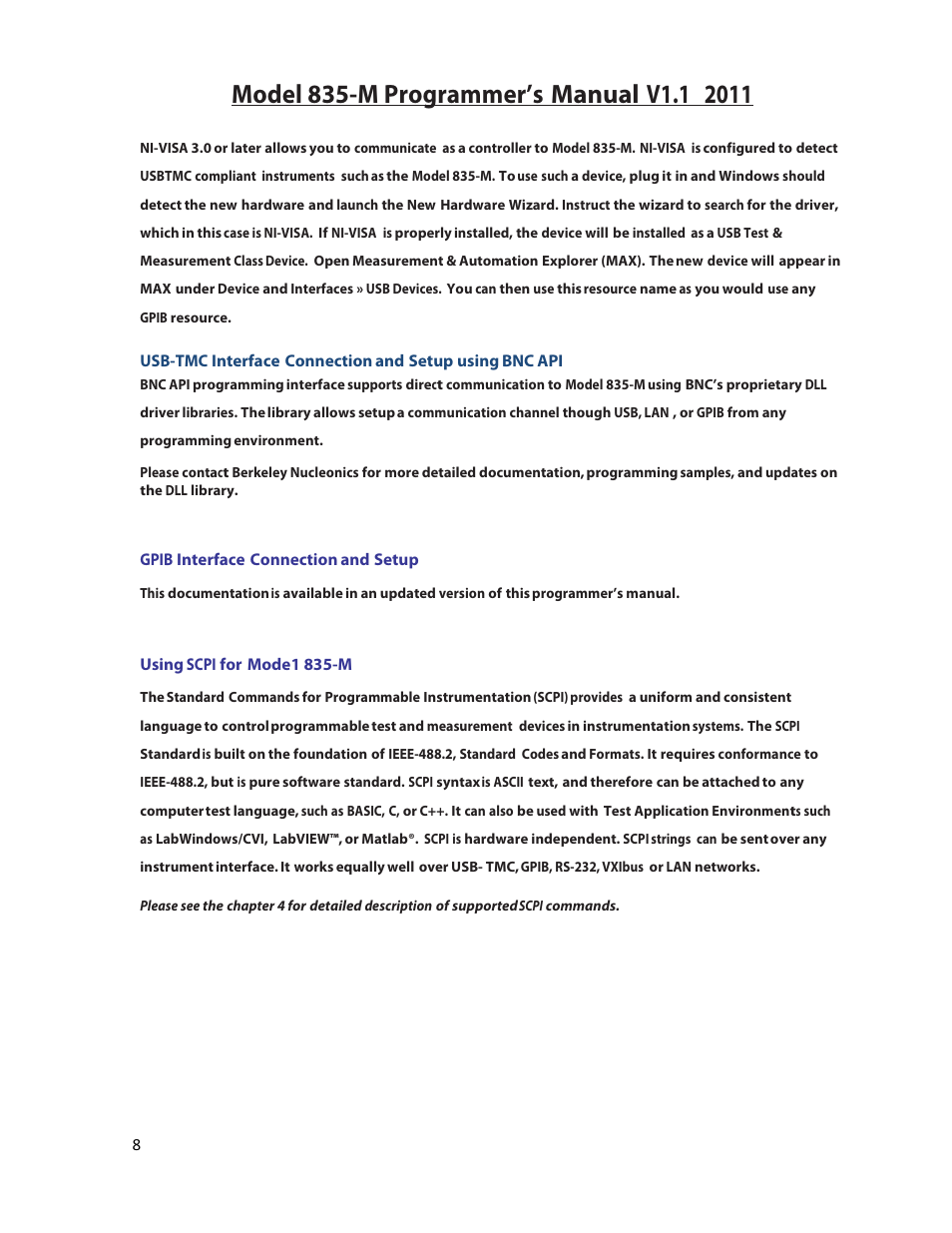 BNC 835-M User Manual | Page 8 / 52