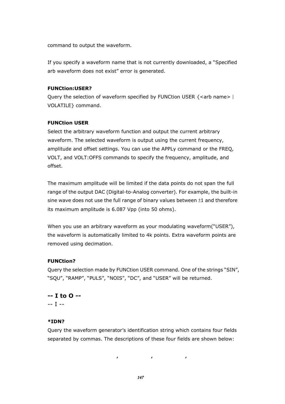 I to o | BNC 645 User Manual | Page 147 / 190