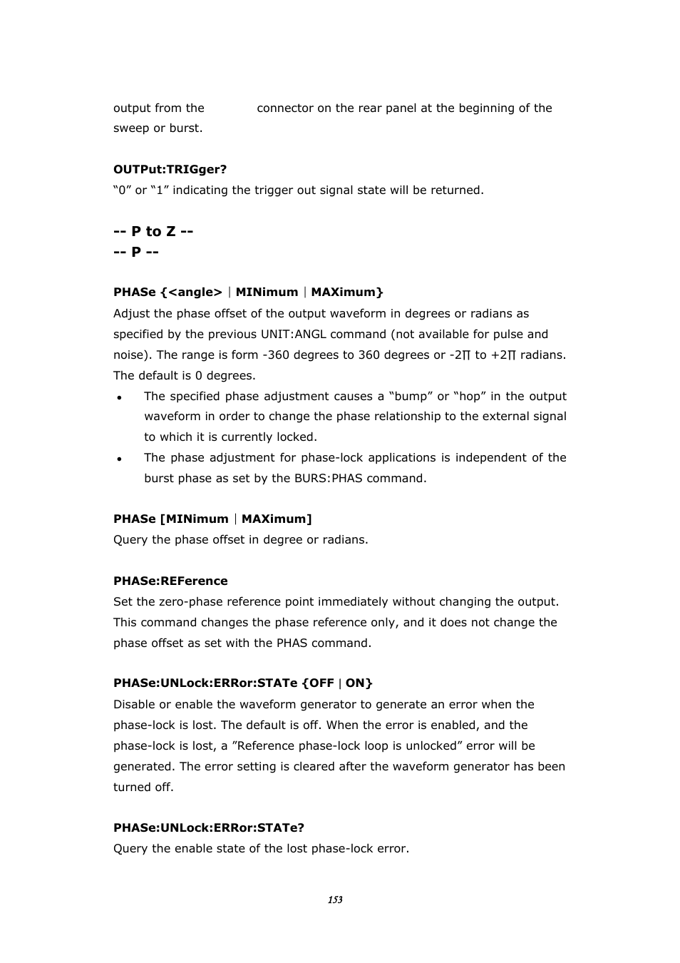 P to z, P to z -- -- p | BNC 645 User Manual | Page 153 / 190
