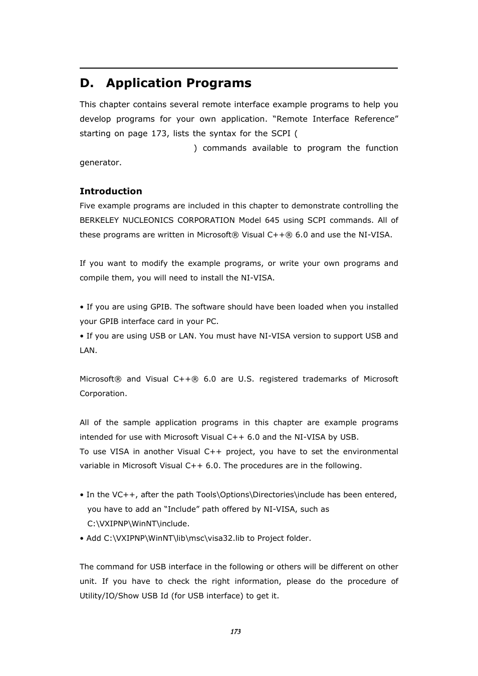 D. application programs, Pplication, Rograms | BNC 645 User Manual | Page 173 / 190