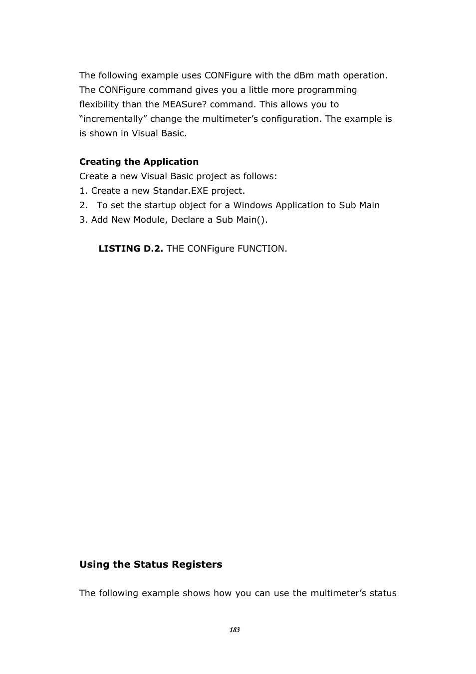 Using the status registers | BNC 645 User Manual | Page 183 / 190