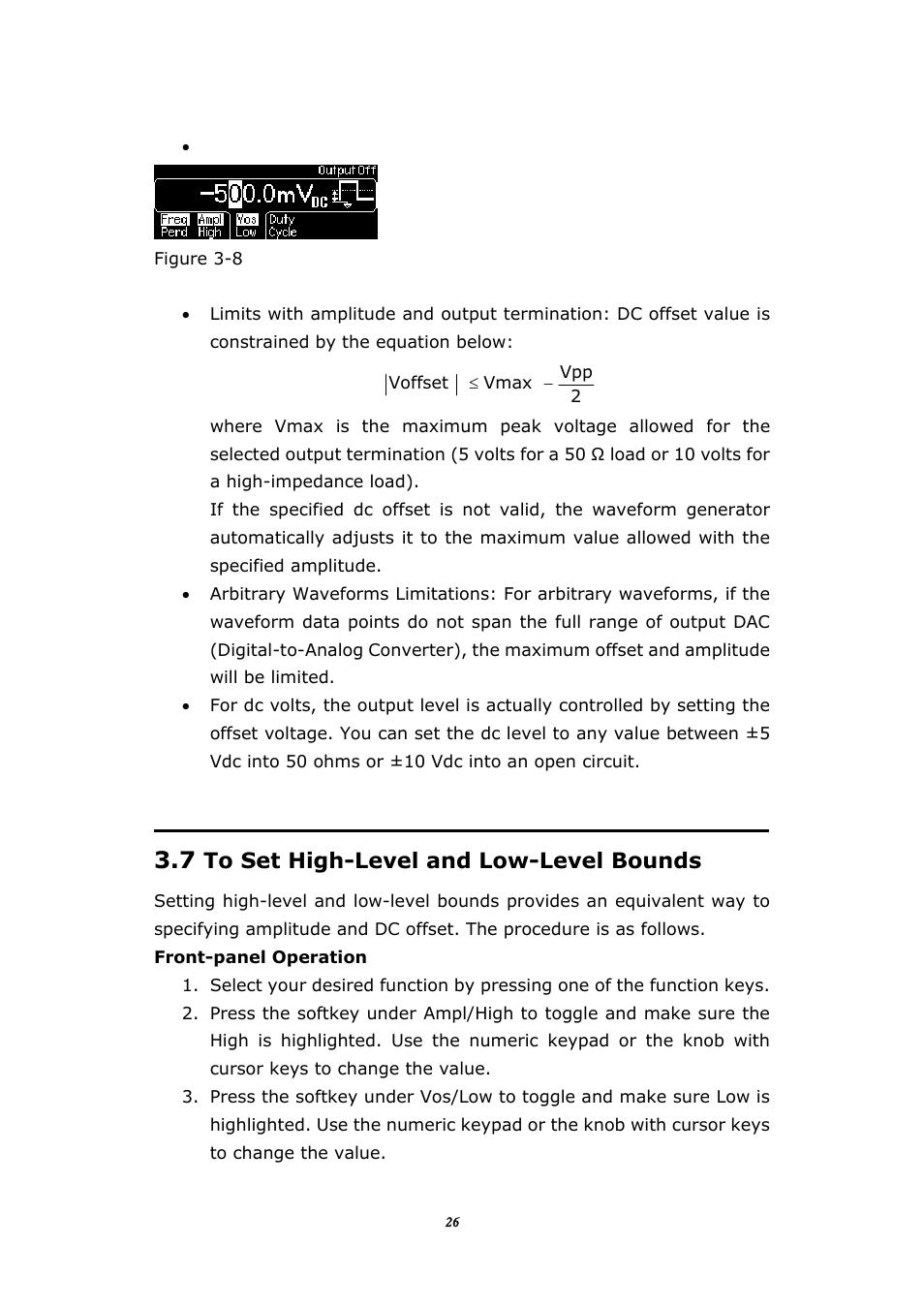 7 to set high-level and low-level bounds, Evel and, Evel | Ounds | BNC 645 User Manual | Page 26 / 190
