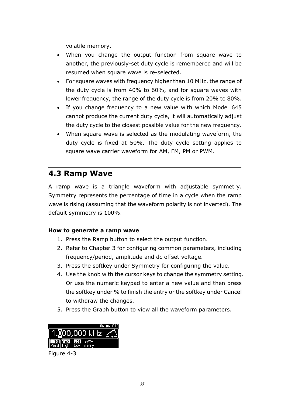 3 ramp wave | BNC 645 User Manual | Page 35 / 190