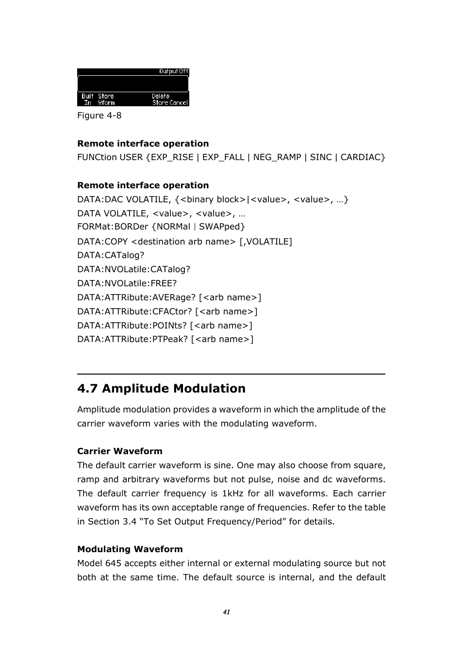 7 amplitude modulation, Mplitude, Odulation | BNC 645 User Manual | Page 41 / 190
