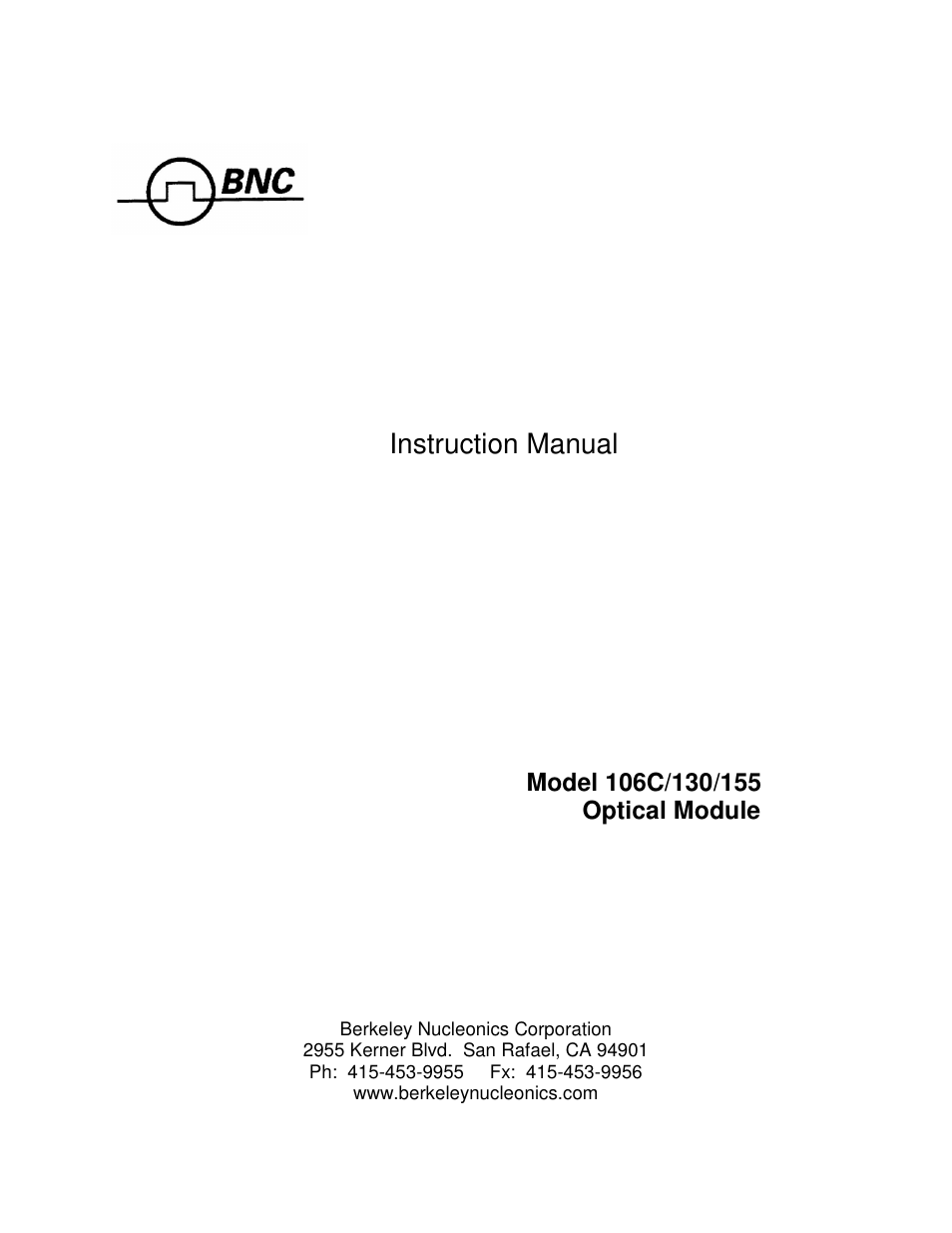 BNC 130 User Manual | 35 pages