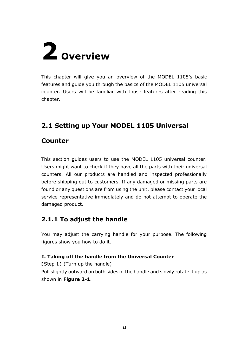 Overview | BNC 1105 Universal Counter User Manual | Page 12 / 197