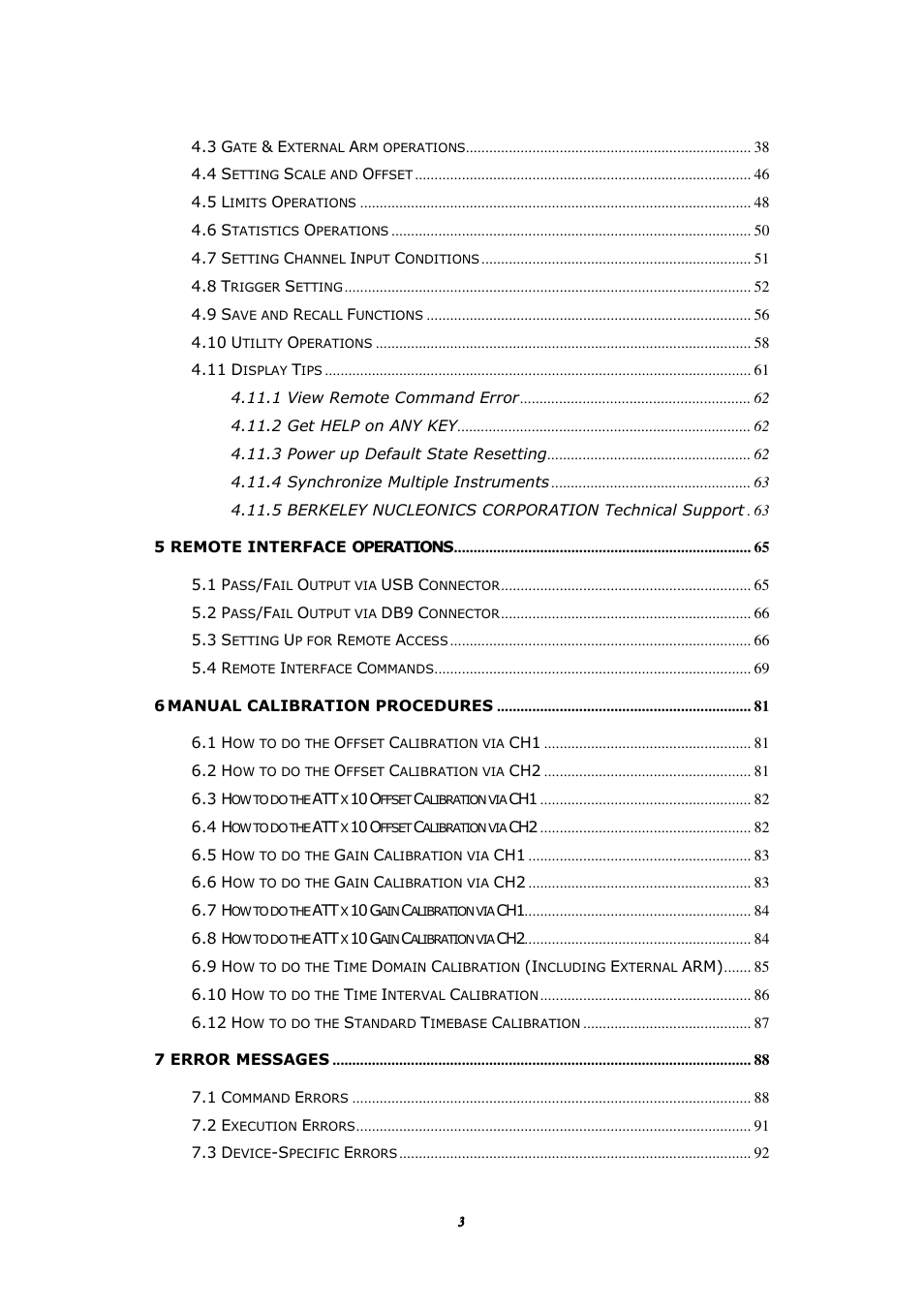 BNC 1105 Universal Counter User Manual | Page 3 / 197