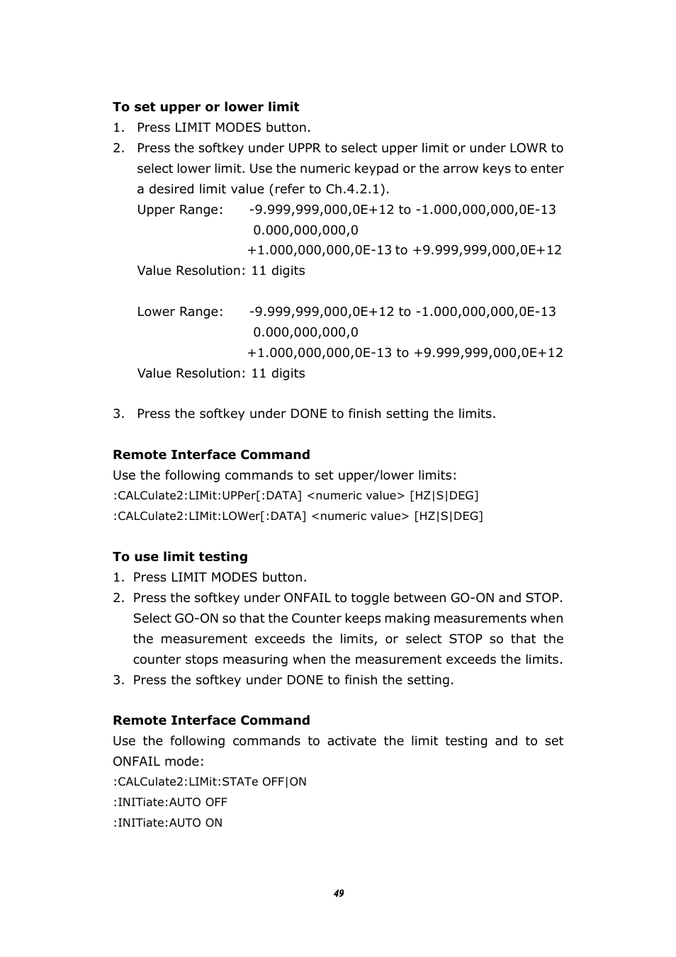 BNC 1105 Universal Counter User Manual | Page 49 / 197