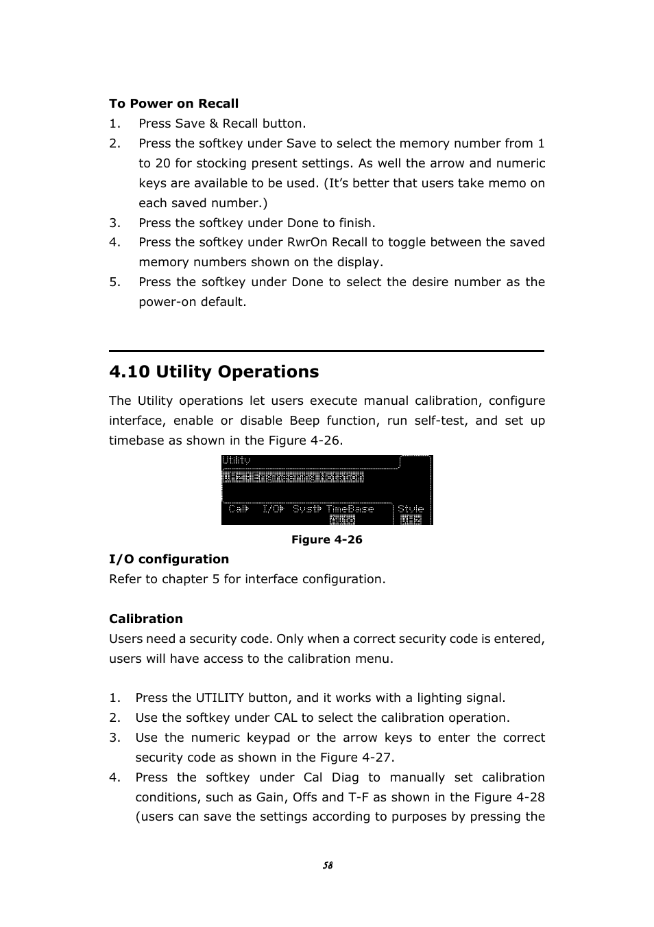 10 utility operations | BNC 1105 Universal Counter User Manual | Page 58 / 197