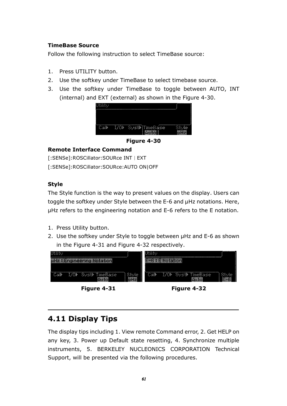 11 display tips | BNC 1105 Universal Counter User Manual | Page 61 / 197