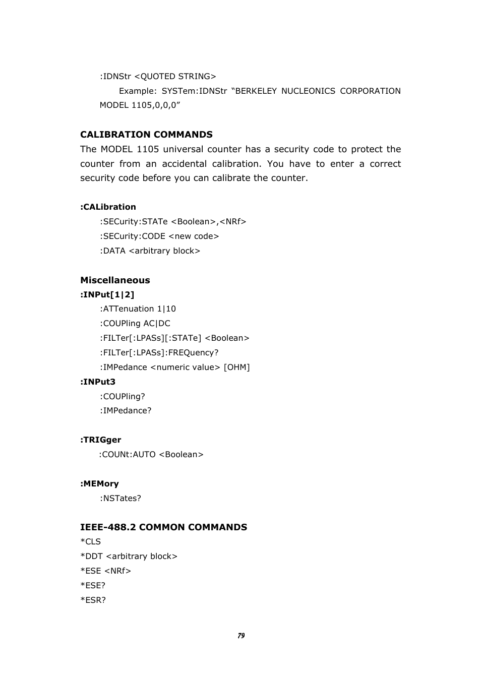 BNC 1105 Universal Counter User Manual | Page 79 / 197